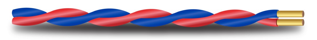 red and blue twisted blasting cable