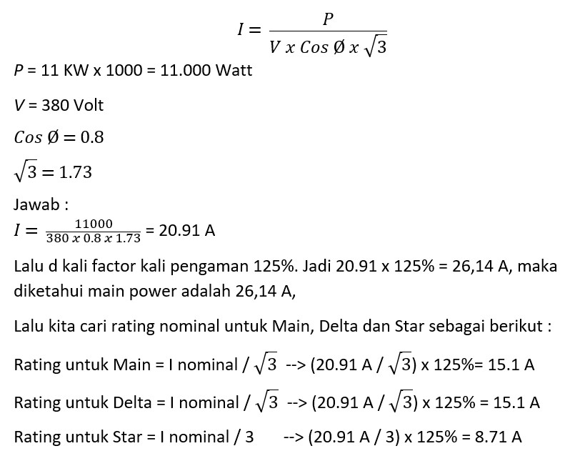 power star delta circuit formula